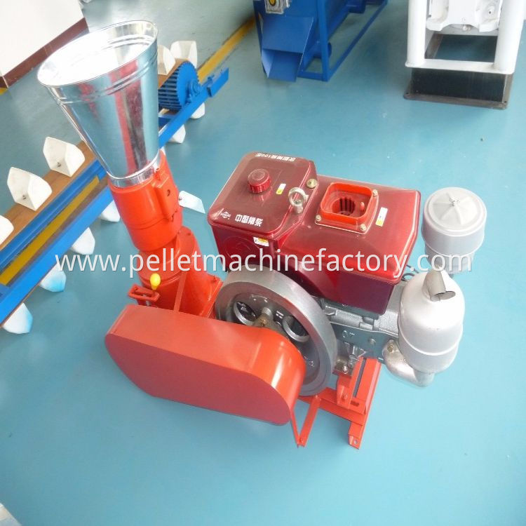 Mobile diesel engine KL150 biomass small fodder wood pellet machine for farm